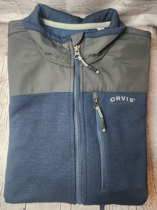 Orvis Other - Orvis Navy and Gray Zip Front Fleece Jacket